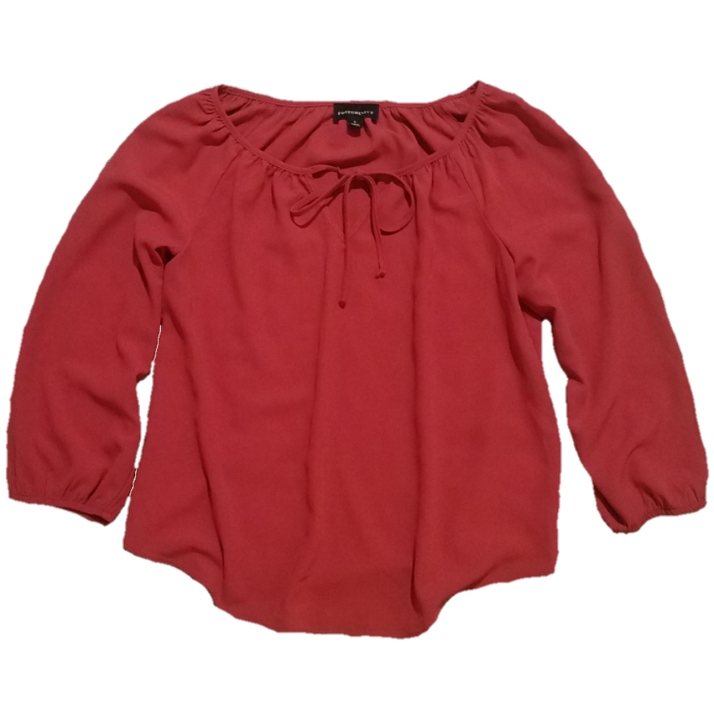 Fortune + Ivy boho style balloon sleeve top blouse
